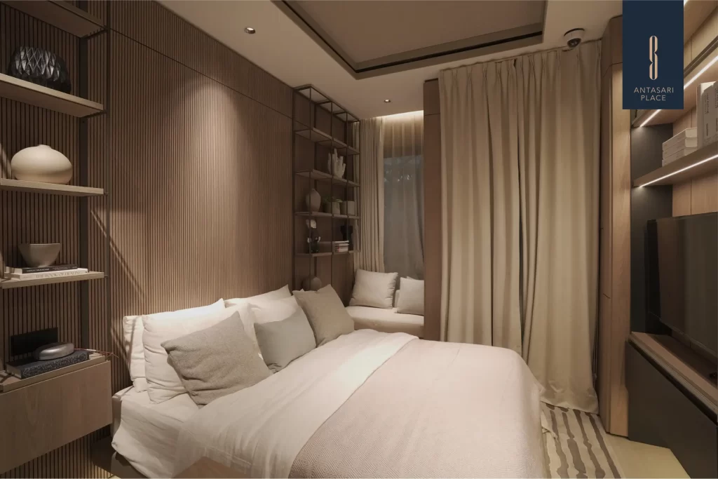 desain kamar tidur apartemen Antasari Place yang nyaman